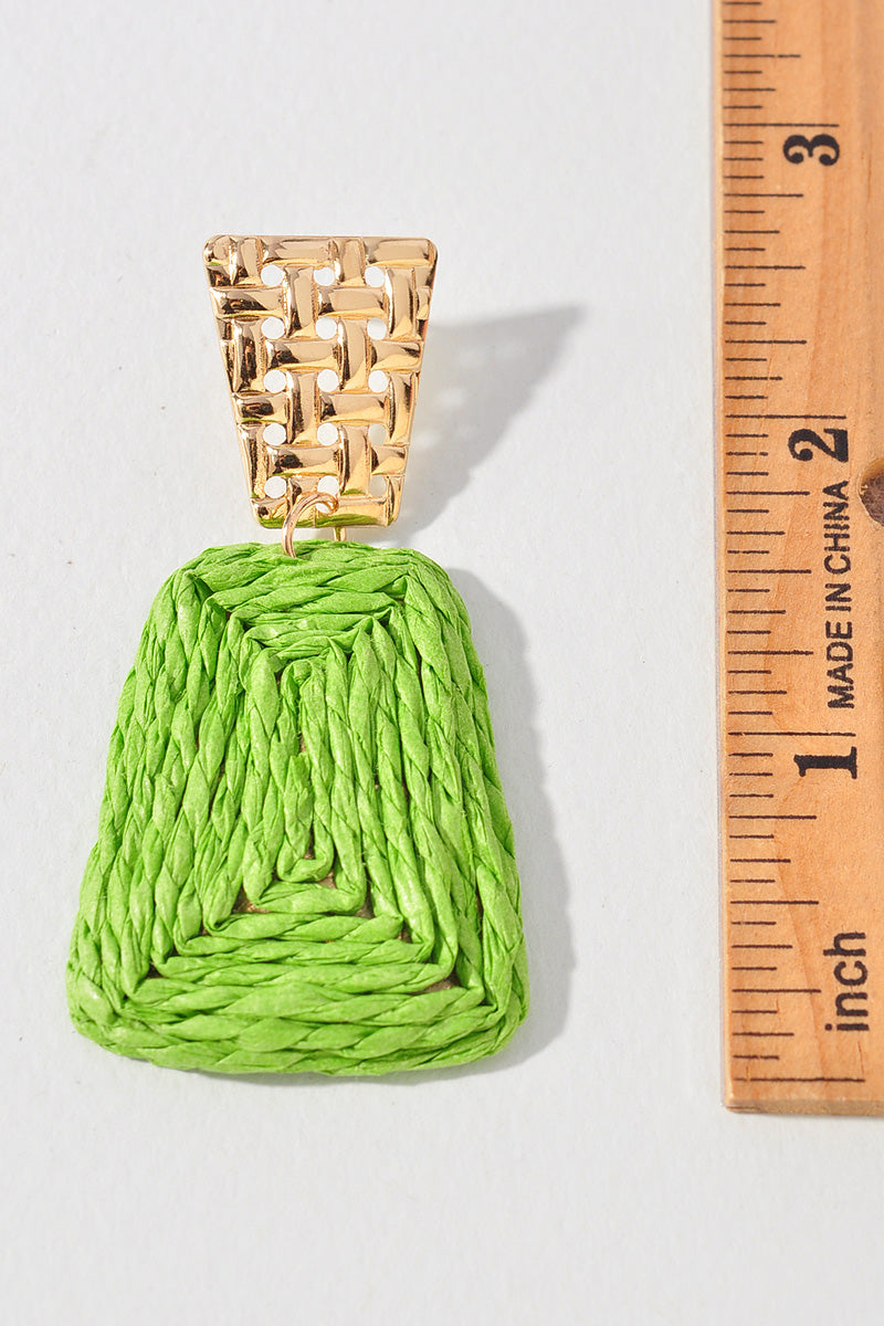 Faux Straw Dangling Earrings