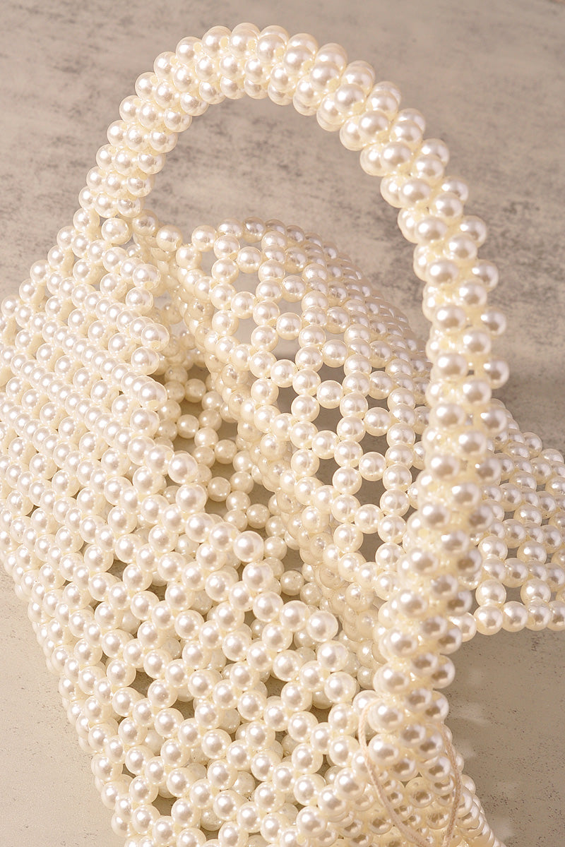 PEARL BEAD ALL OVER HANDLE BAG