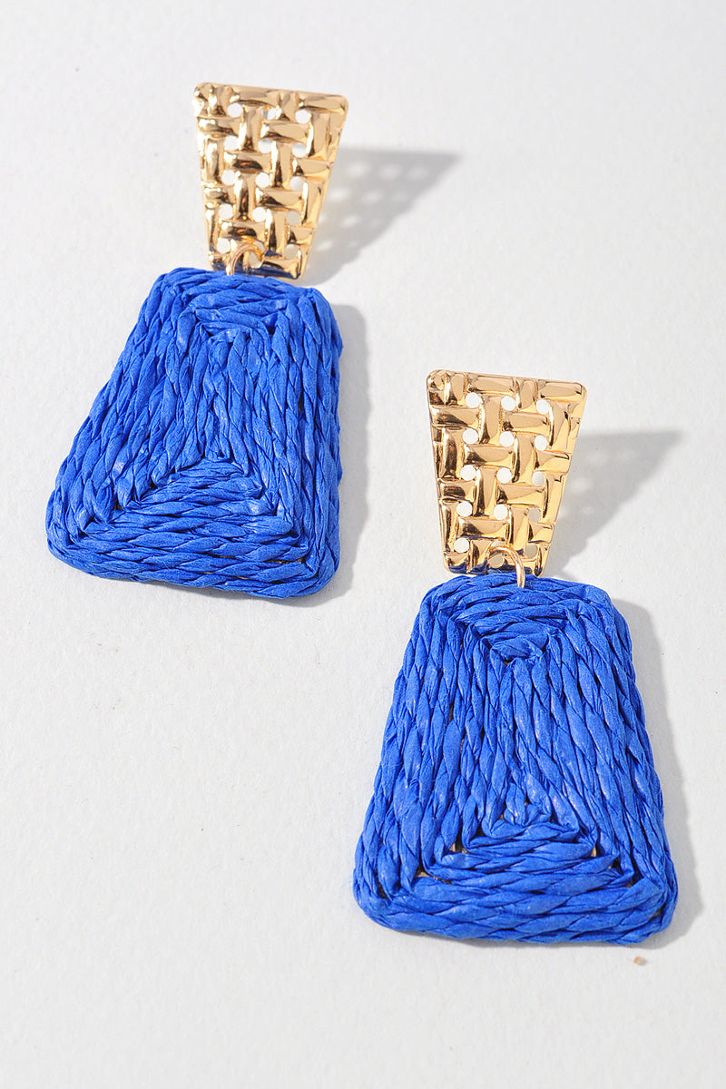Faux Straw Dangling Earrings