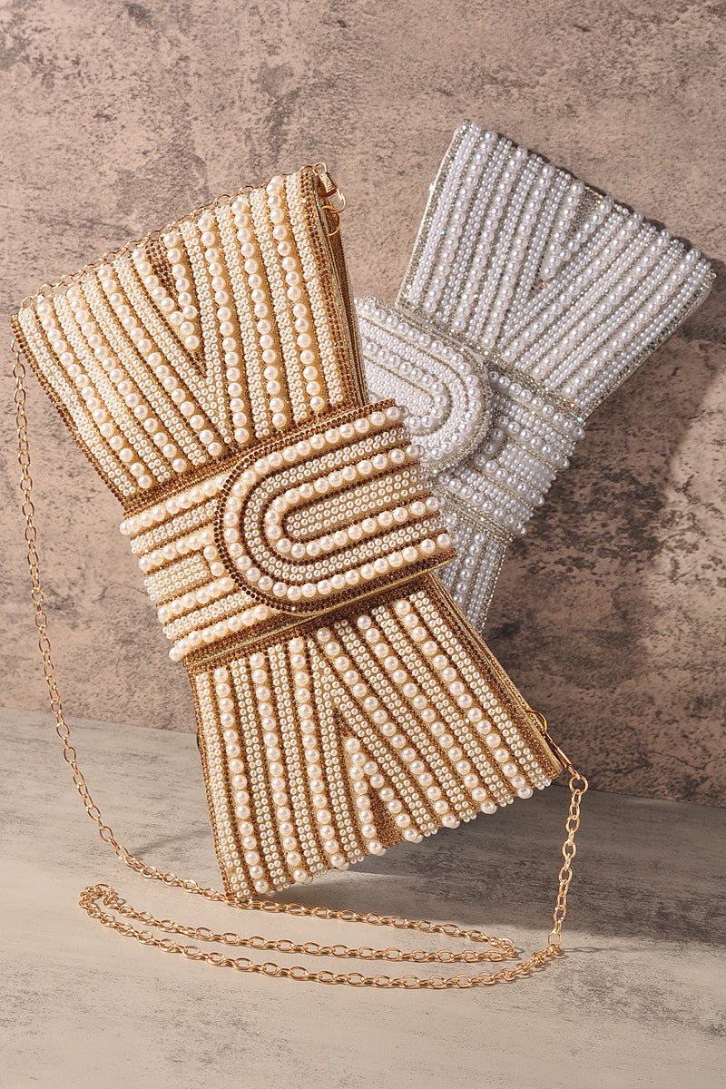 Pearl Beaded Clutch Bag