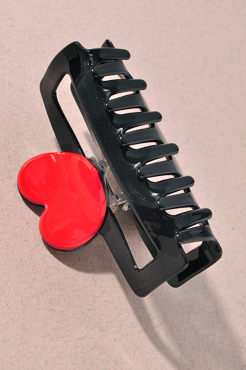 Heart Accent Hair Claw Clip