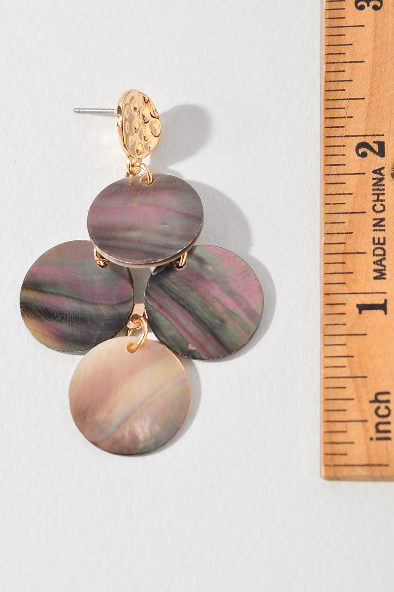 SEASHELL ROUND LINK DANGLE EARRINGS