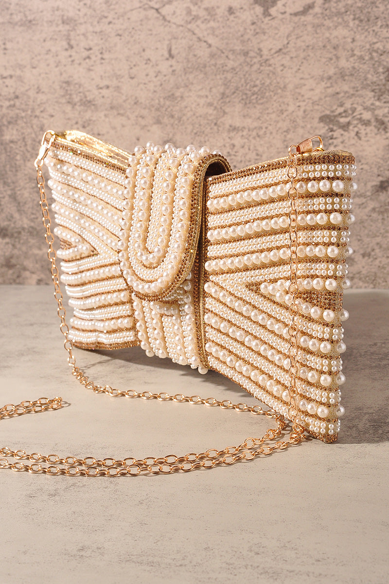 Pearl Beaded Clutch Bag