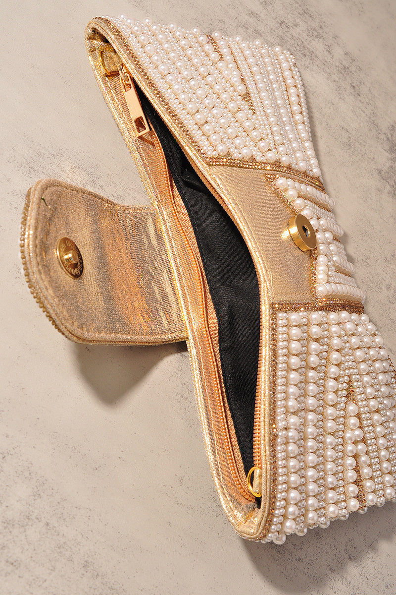Pearl Beaded Clutch Bag