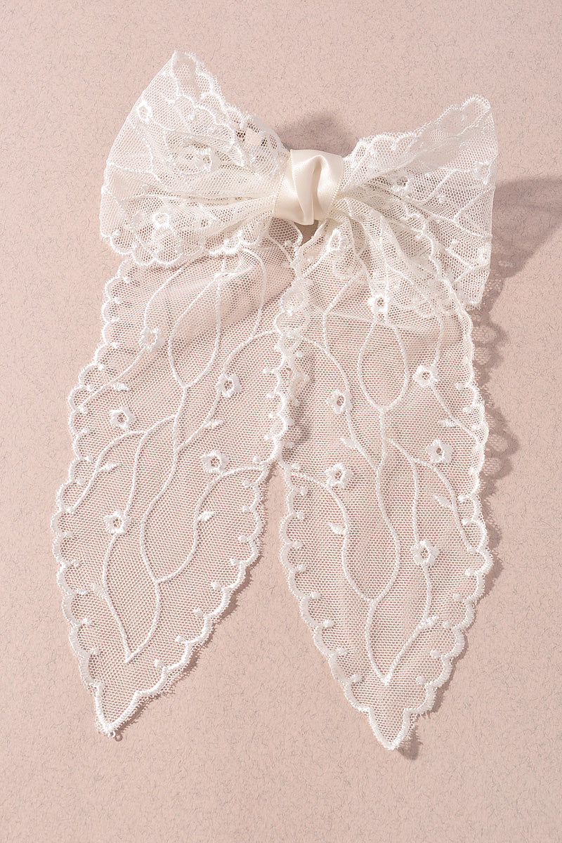LACE RIBBON HAIR BOW PIN