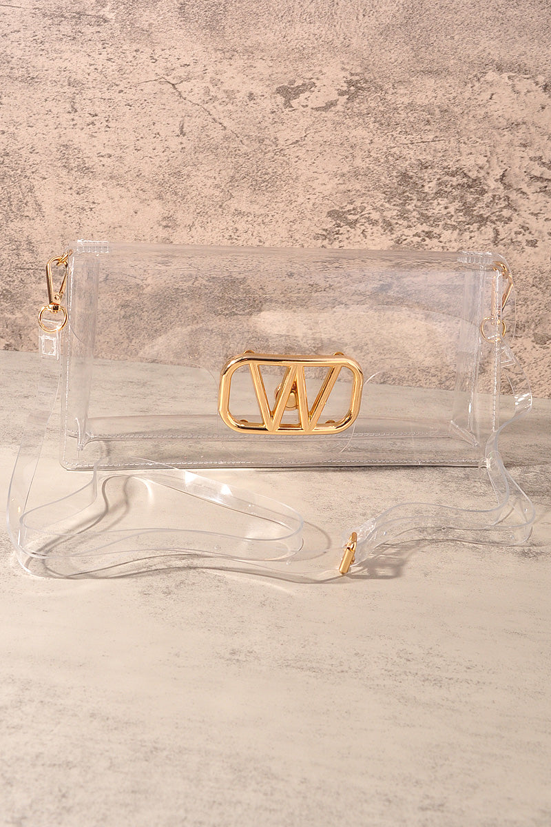 Transparent W Buckle Crossbody Bag