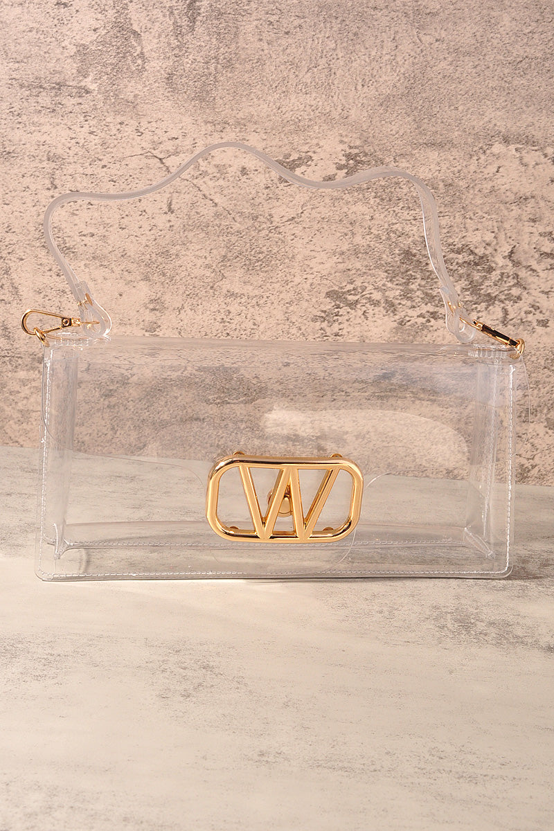 Transparent W Buckle Crossbody Bag