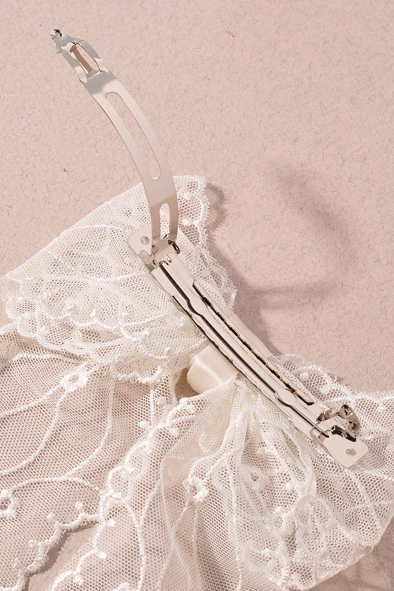 LACE RIBBON HAIR BOW PIN