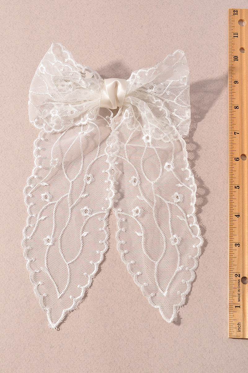 LACE RIBBON HAIR BOW PIN