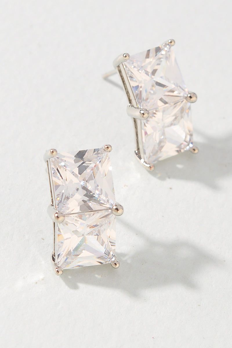 SQUARE CZ GOLD DIPPED EARRINGS