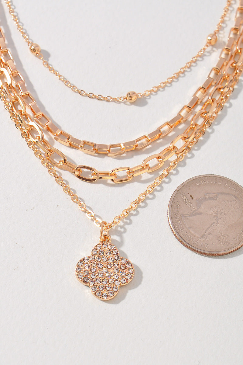 Flower Pendant Chains Necklace Set