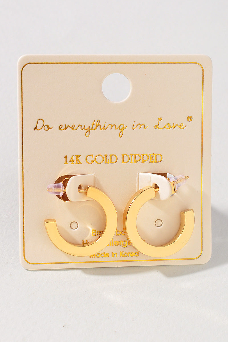 GOLD/WHITE GOLD DIPPED POST HOOP EARRINGS