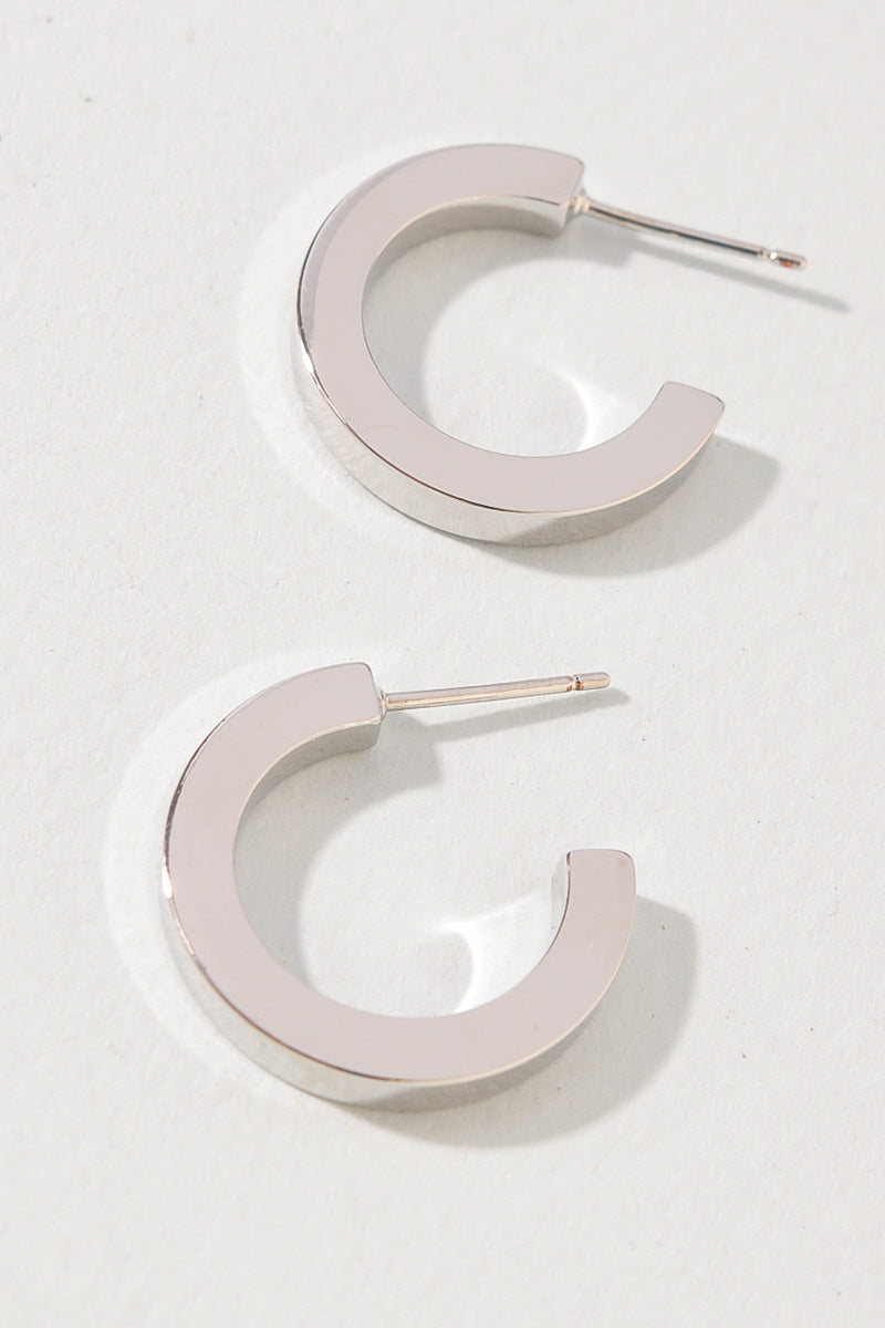 GOLD/WHITE GOLD DIPPED POST HOOP EARRINGS