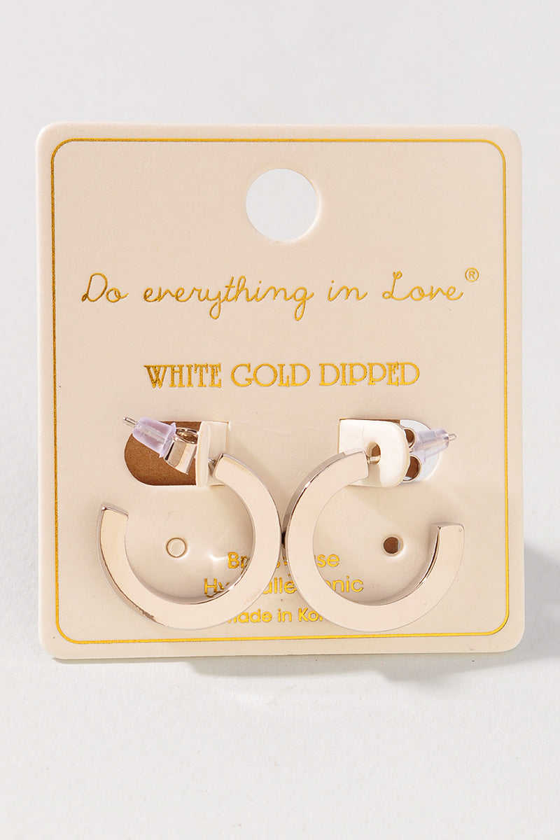 GOLD/WHITE GOLD DIPPED POST HOOP EARRINGS