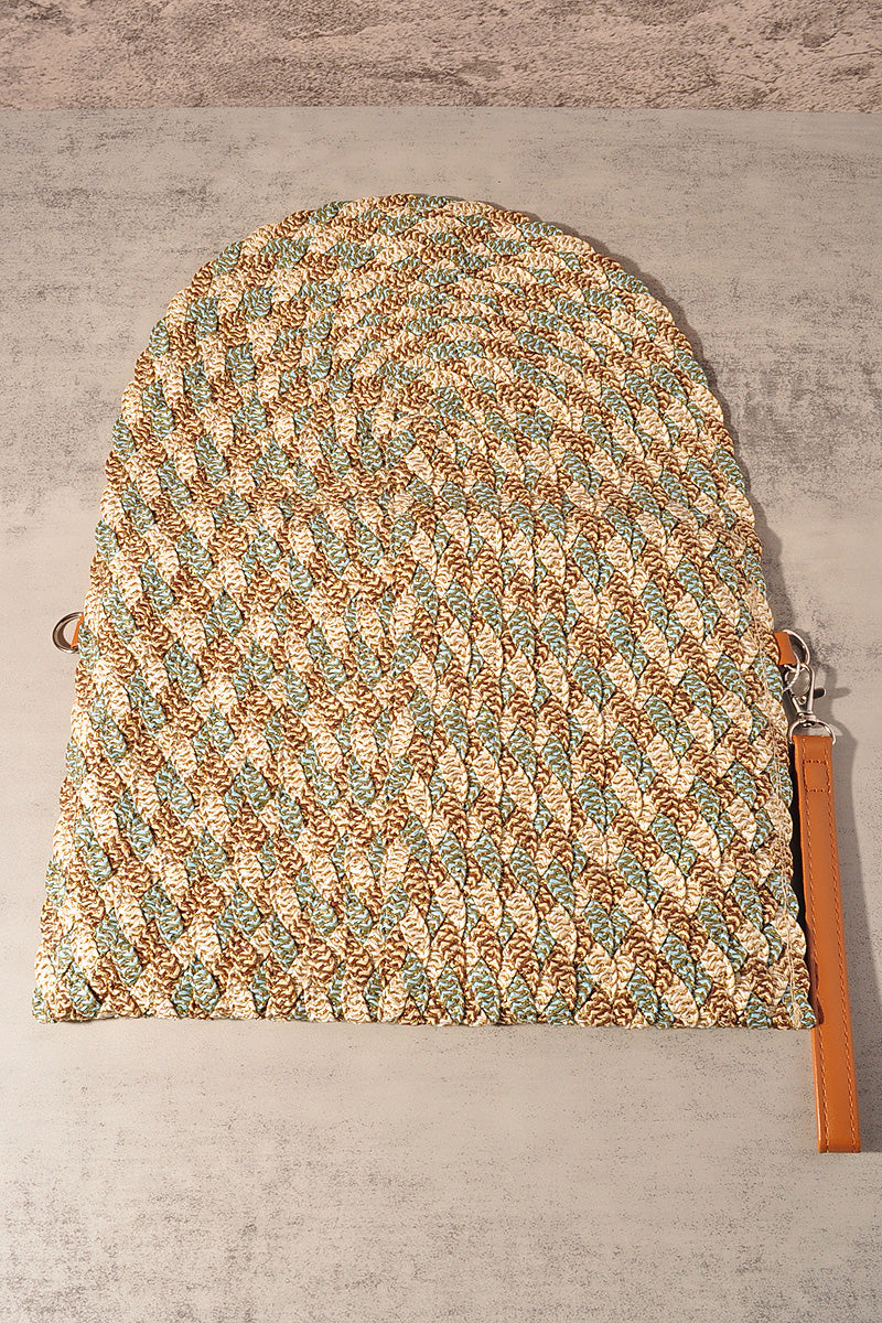 LUREX MIXED MULTI COLORED STRAW CLUTCH & CROSSBODY