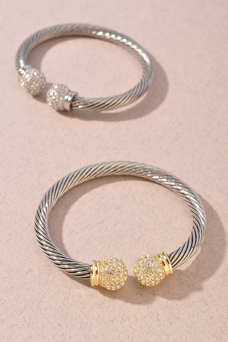 CZ STONE METAL OPEN BRACELET