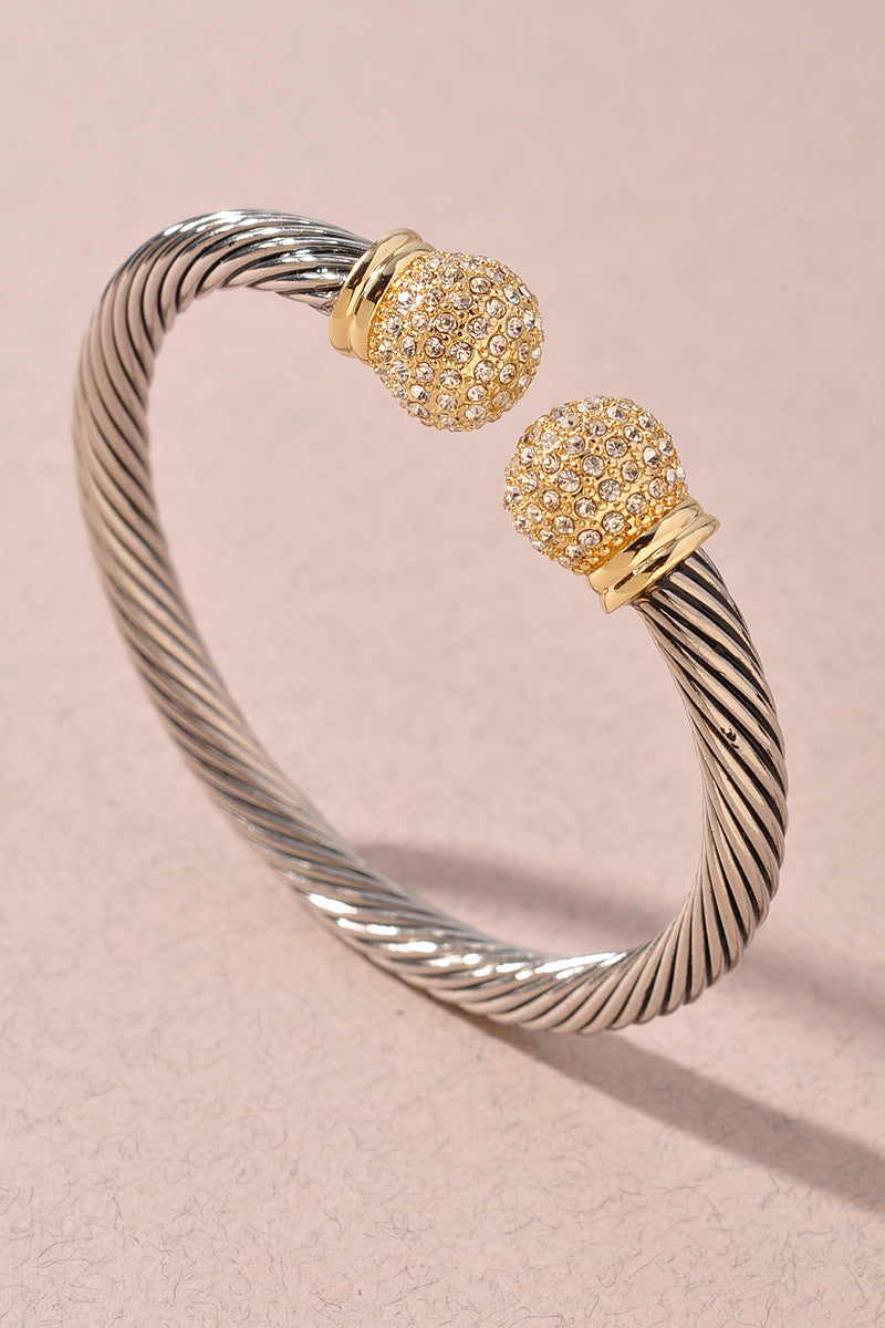 CZ STONE METAL OPEN BRACELET