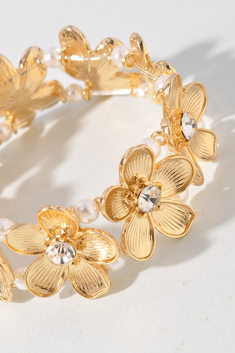 Metallic Flower Elastic Bracelet