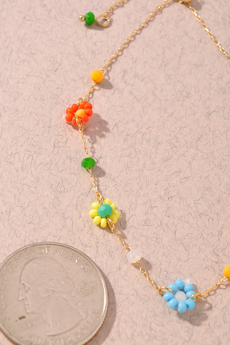 FLOWER BEADED SLIDE BRACELET