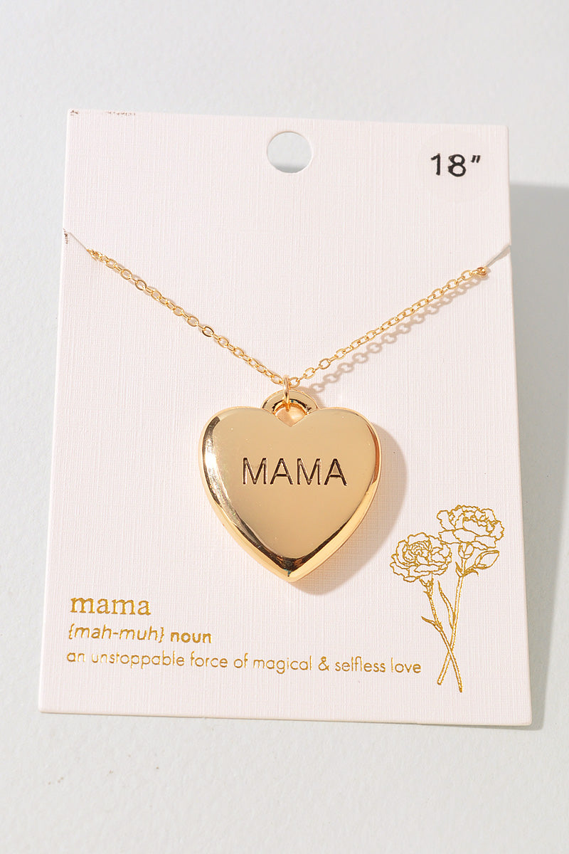 Mama Heart Pendant Necklace