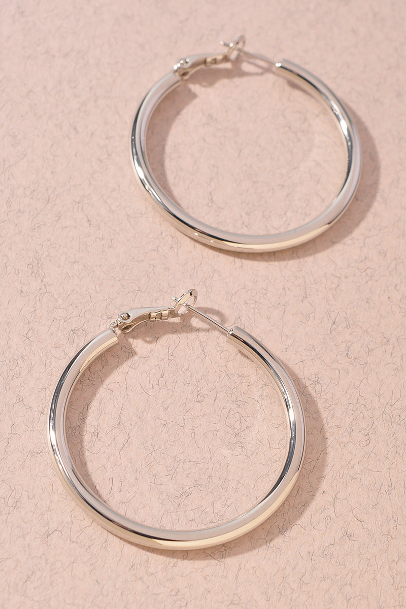 GOLD DIPPED OMEGA CLOSURE HOOP EARRINGS