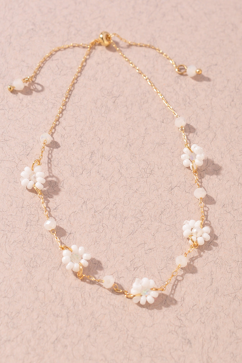 FLOWER BEADED SLIDE BRACELET