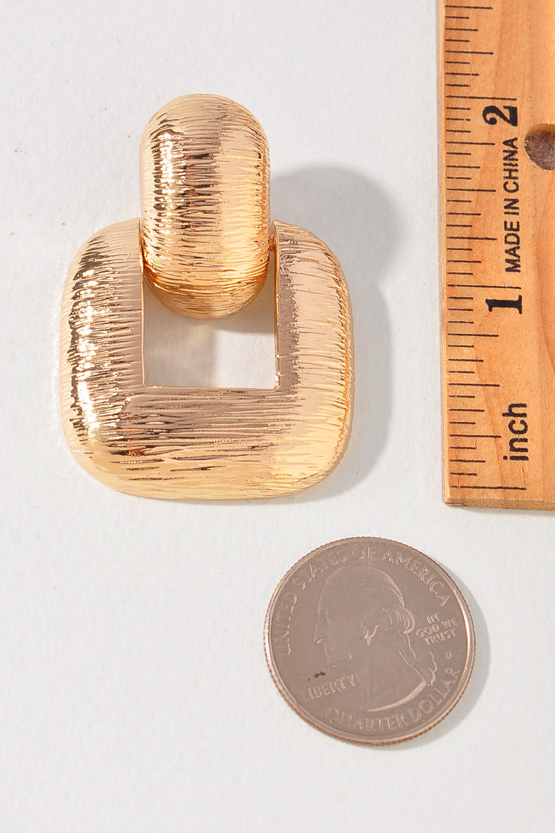 Engraved Fashion Link Earrings