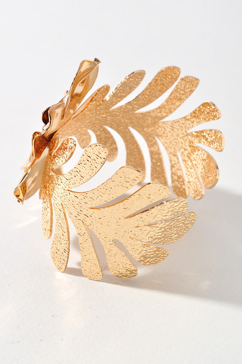 Metallic Flower Cuff Bracelet