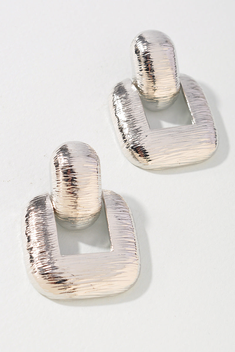 Engraved Fashion Link Earrings
