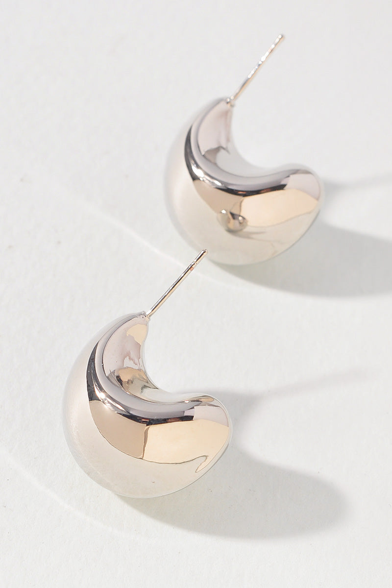 GOLD DIPPED OVAL DOME POST EARRINGS