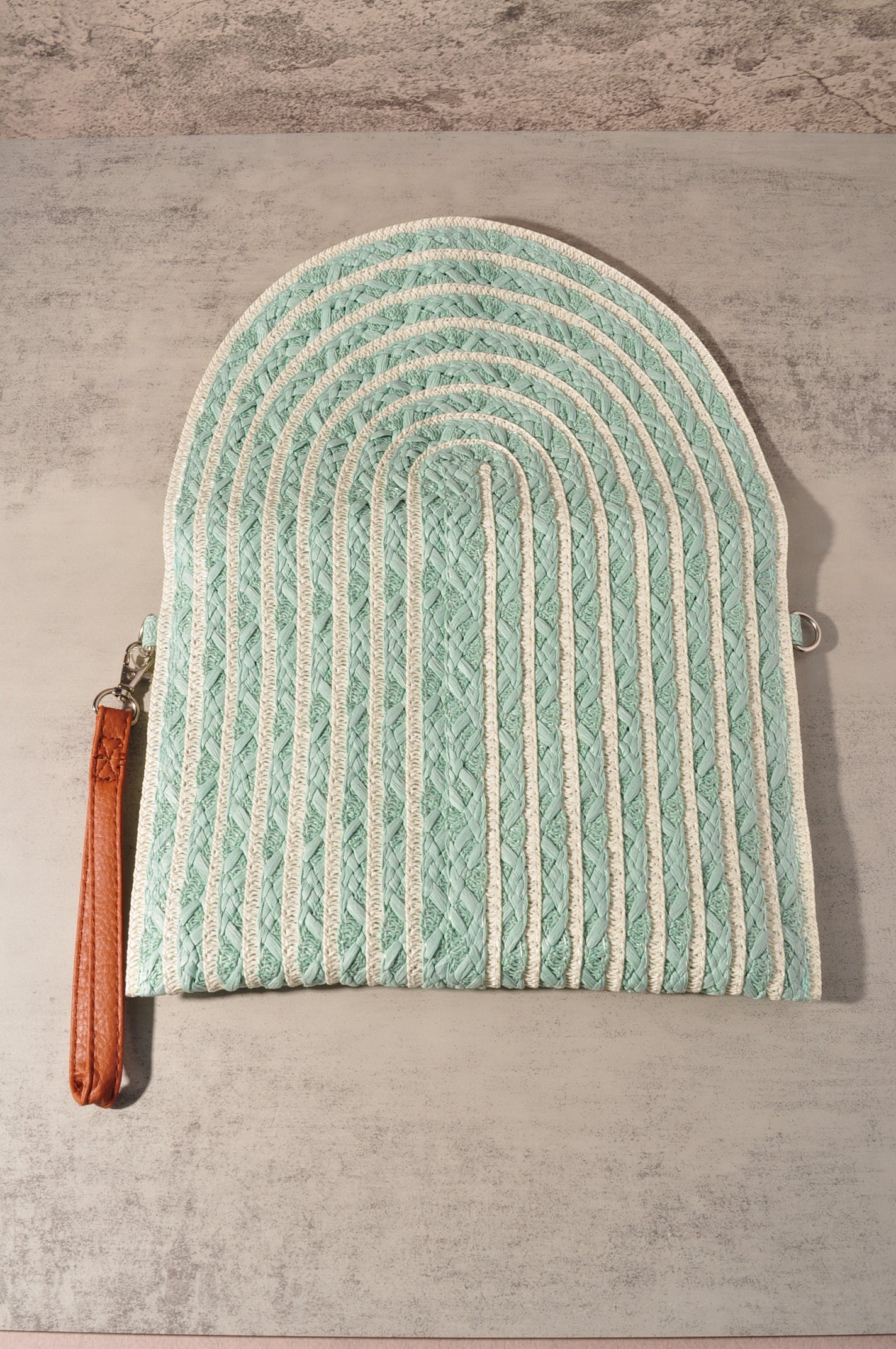 COLOR STRIPED TWO TONE CLUTCH & CROSSBODY BAG