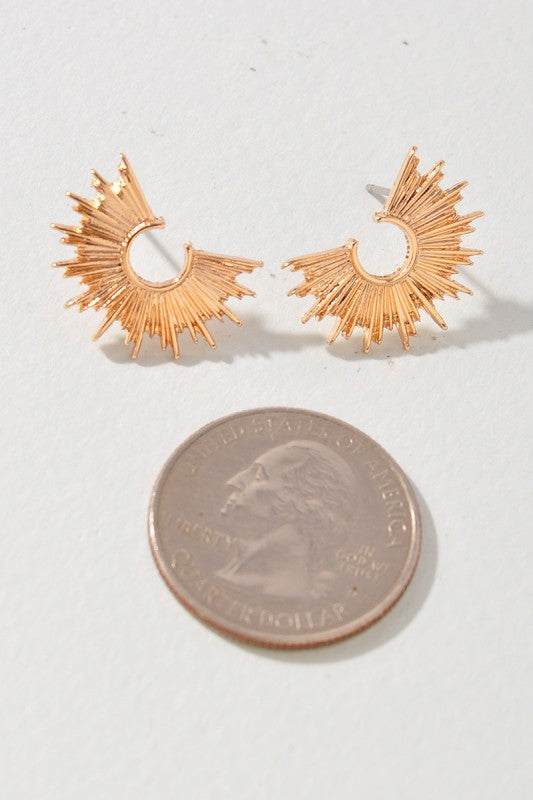 METAL SPARKLE STUD EARRINGS