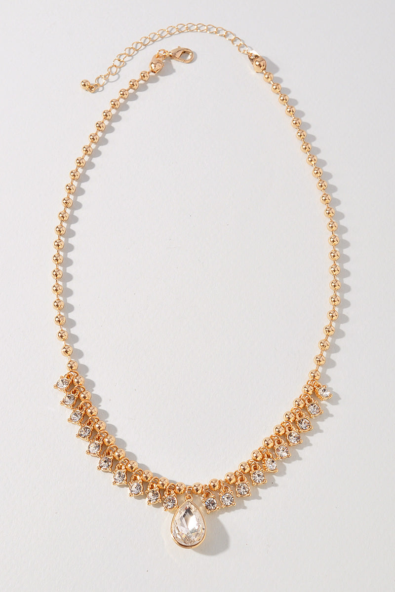 TEARDROP METAL BEAD NECKLACE
